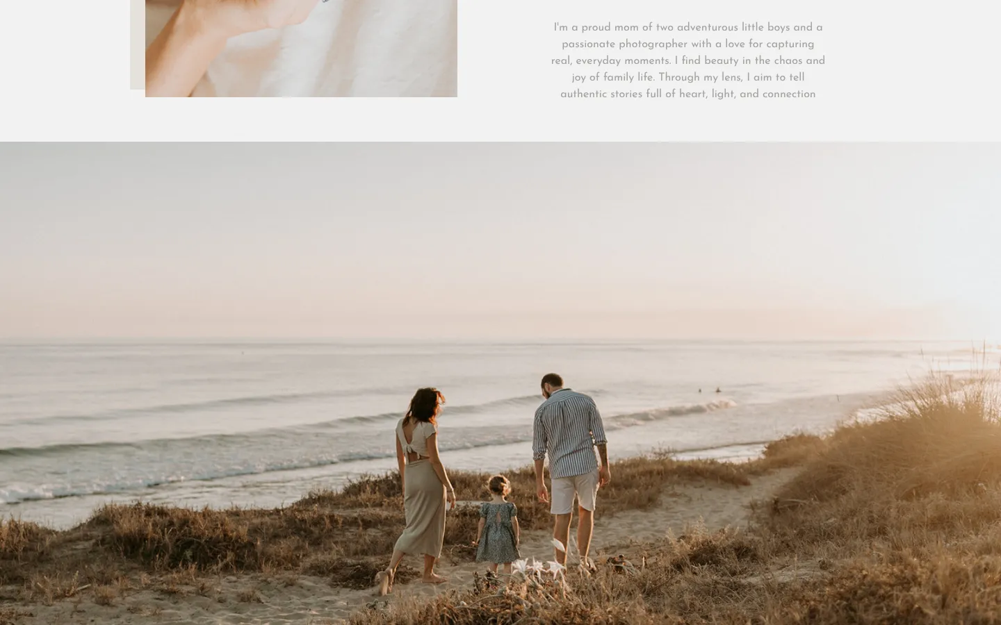 Golden-hour family session on the beach at La Cala