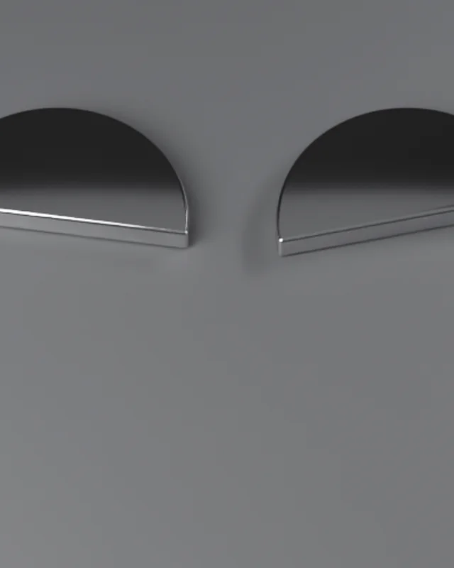 Half-moon studs, close up