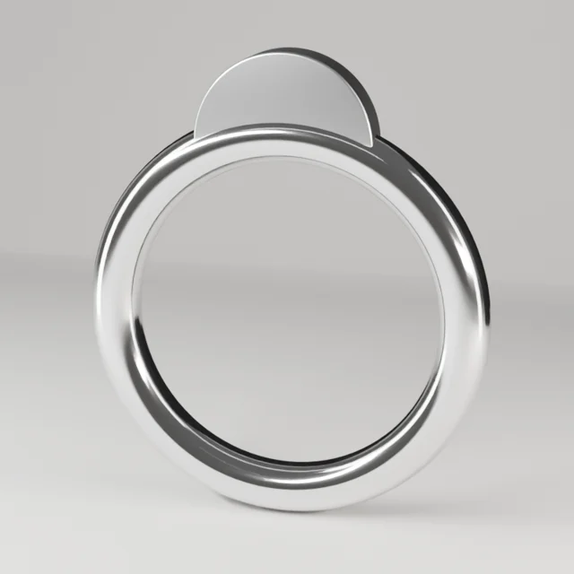 Måne ring in polished silver