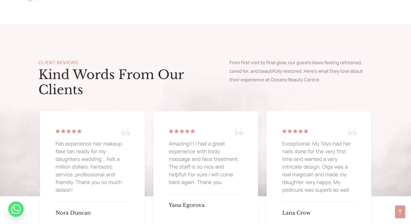 Kind words from our clients: five-star reviews