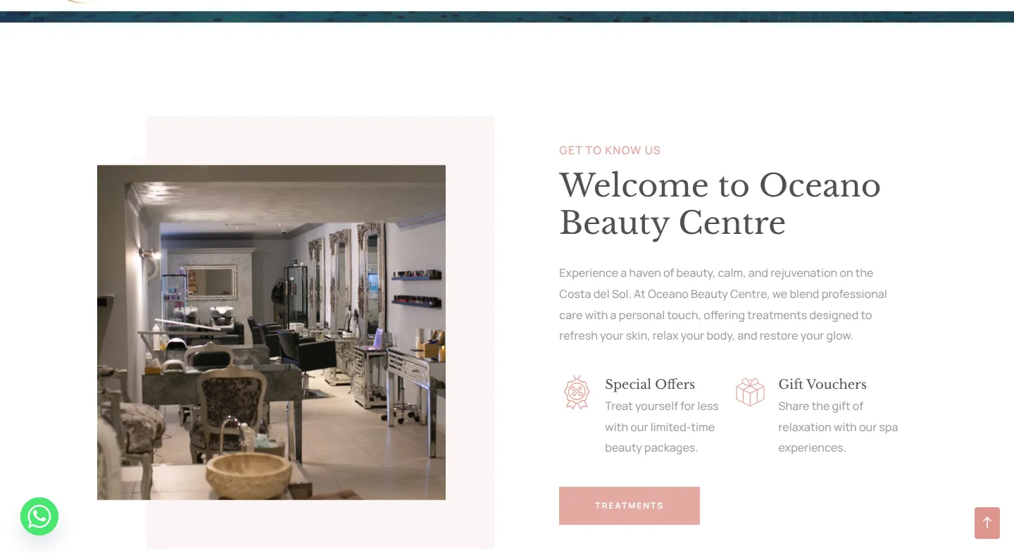 Welcome to Oceano Beauty Centre, with special offers and gift vouchers