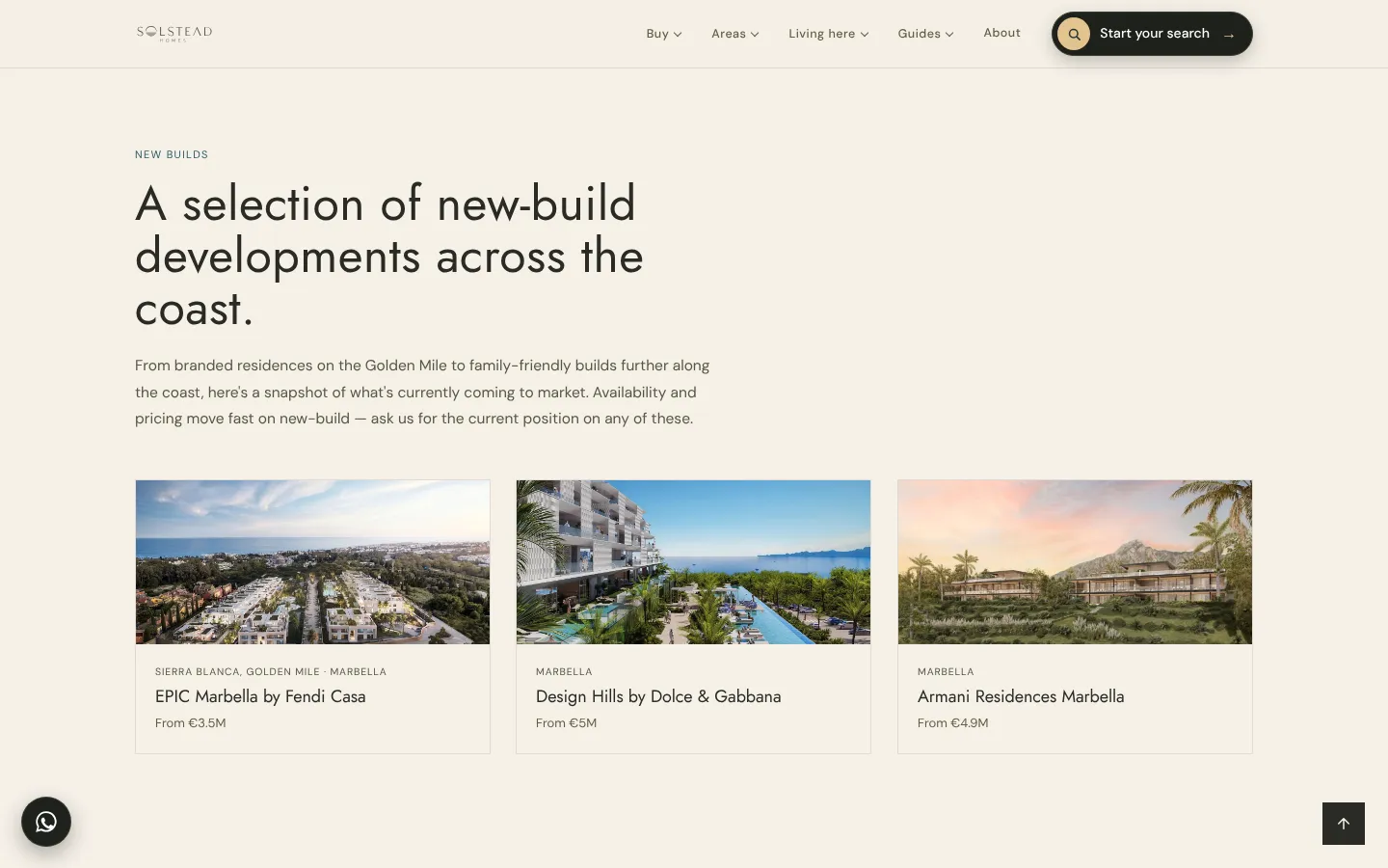 A selection of new-build developments across the coast