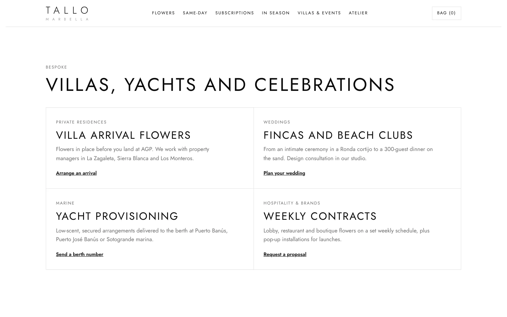 Villas, yachts and celebrations: bespoke services
